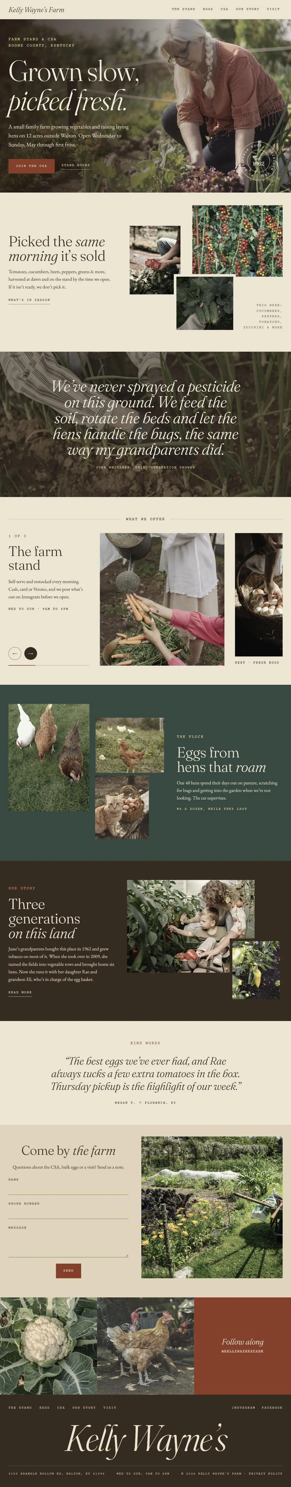 Kelly Wayne’s homepage on a computer